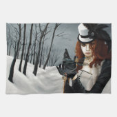 Victoriaanse Steampunk Winter Libel Sleutel Gotisc Theedoek (Horizontaal)