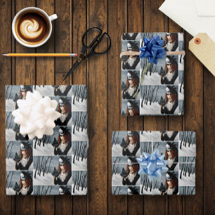 Victoriaanse Steampunk Winter Libelle Sleutel Goti Inpakpapier Vel