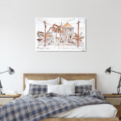 Victoriaanse stijl Conch-huizen | Key West, Florid Canvas Afdruk (Insitu (Slaapkamer))