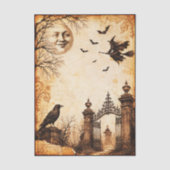 Victoriaanse stijl Halloween Heks Collage FV6L Tissuepapier (Voorkant)
