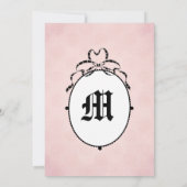 Victoriaanse stijl jaren 60 cameo bruiloft uitnodi kaart (Achterkant)