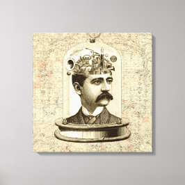 Victoriaanse stoampunk klokwerk hersenen mechanisc canvas afdruk