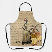 Victoriaanse Stoompunk Vintage Goud Schort (Voorkant)