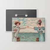 Victoriaanse strandliefde elegante oceaantrouwkopp button (Voorkant / Achterkant)