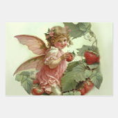 Victoriaanse “Strawberry Fairy” Inpakpapier Vel (Voorkant 3)