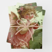 Victoriaanse “Strawberry Fairy” Inpakpapier Vel (In situ)
