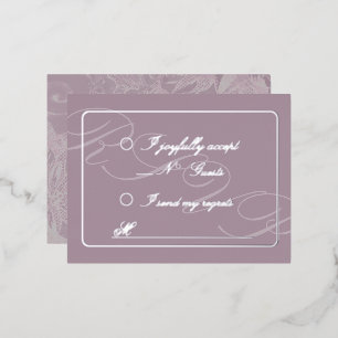 Victoriaanse Tapijt Mauve Antwoord Foliekaart Folie Feestdagen Briefkaart