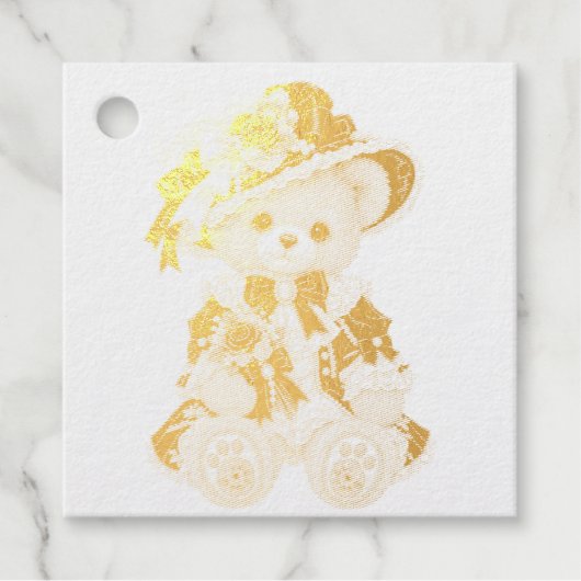 Victoriaanse teddybeer bedankjes labels (Voorkant)