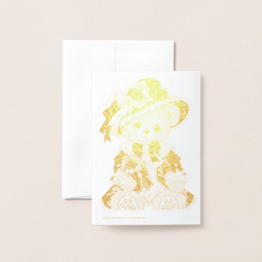 Victoriaanse teddybeer folie kaarten (Met envelop)