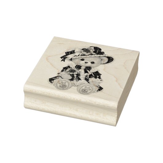 Victoriaanse teddybeer rubberstempel (Stempel)