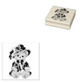 Victoriaanse teddybeer rubberstempel (Gestempeld)