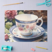 Victoriaanse Thee en Bord Decoupage Tissuepapier (Craft)