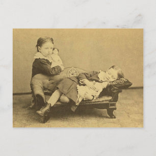 Victoriaanse Tijdperk Doodsfoto Briefkaart