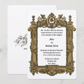 Victoriaanse Tijdperk Griffin Rocaille Frame Bruil Kaart (Voorkant / Achterkant)