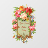 Victoriaanse Tijdperk Roos Rand Bloemenwinkel Sjab Raamsticker (Vel)