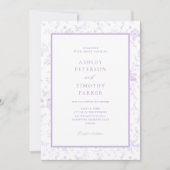 Victoriaanse toile Franse lavendel klassieke trouw Kaart (Voorkant)