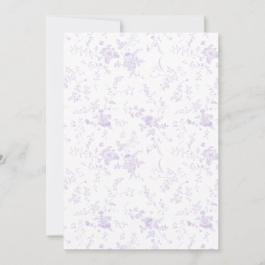 Victoriaanse toile Franse lavendel klassieke trouw Kaart (Achterkant)