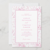 Victoriaanse toile Franse roze klassieke trouw  Kaart (Voorkant)