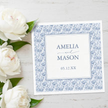 Victoriaanse toile vintage blauwe bloem bruiloft 