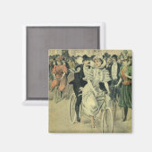 Victoriaanse trouwbruid en -bruidegom pasgetrouwd magneet (Voorkant / Achterkant)