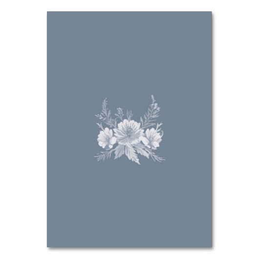 Victoriaanse trouwdag in het blauw met witte bloem kaart (Achterkant)