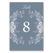 Victoriaanse trouwdag in het blauw met witte bloem kaart (Voorkant)