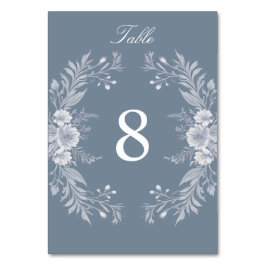 Victoriaanse trouwdag in het blauw met witte bloem kaart