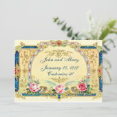 Victoriaanse trouwdatum verjaardag aankondiging (Staand voorkant)