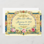 Victoriaanse trouwdatum verjaardag aankondiging (Voorkant / Achterkant)