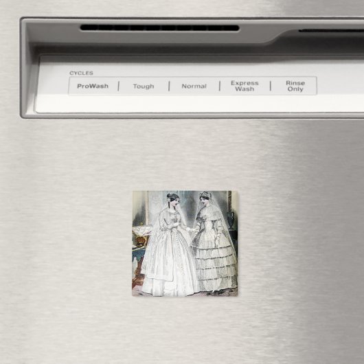 Victoriaanse Trouwjurk Twee Vrouwen Magneet (Insitu (Vaatwasser))