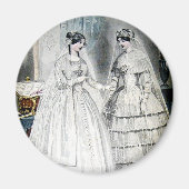 Victoriaanse Trouwjurk Twee Vrouwen Magneet (Voorkant)