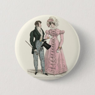 Victoriaanse trouwman vrouw stijlvolle mode ronde button 5,7 cm