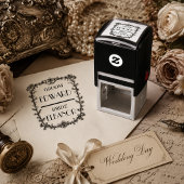 Victoriaanse Trouwnaam Frame Rubber Stempel