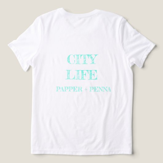 Victoriaanse Turkoois T-shirt (Design achterkant)