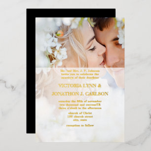 Victoriaanse Typografie Ik Doe Gouden Bruiloft Fol Folie Uitnodiging