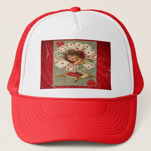 Victoriaanse Valentijn De Hartenvrouw Trucker Pet (Voorkant)