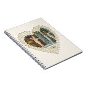 Victoriaanse Valentijnsdag, antieke engelen met br Notitieboek (Rechterzijde)