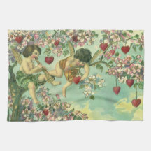 Victoriaanse Valentijnsdag Cupido's Antieke Hart B