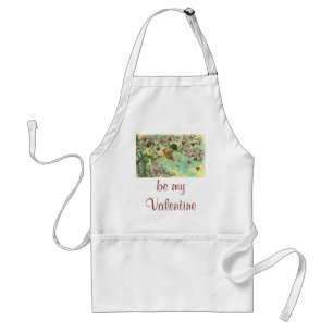 Victoriaanse Valentijnsdag Cupido's Vintage Hart B Standaard Schort