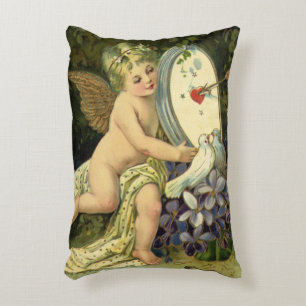 Victoriaanse Valentijnsdag, vintage engel liefdes  Accent Kussen
