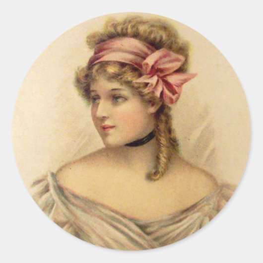 Victoriaanse Valentijnsgroet Stickers (Voorkant)