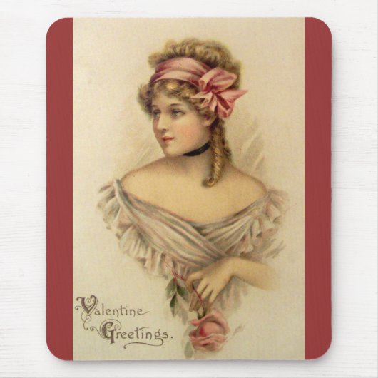 Victoriaanse Valentijnsgroeten Muismat (Voorkant)