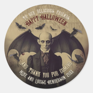 Victoriaanse Vampier Dracula Gotisch Feest Ronde Sticker