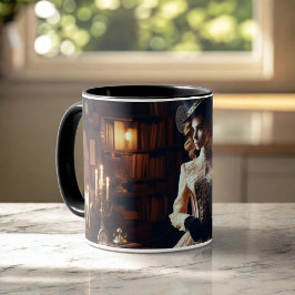 Victoriaanse Vintage Mysterieuze Elegante Vrouw  Mok