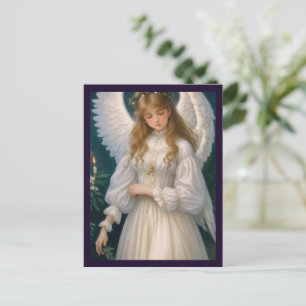 Victoriaanse Vintage Retro Kerst Engel Briefkaart