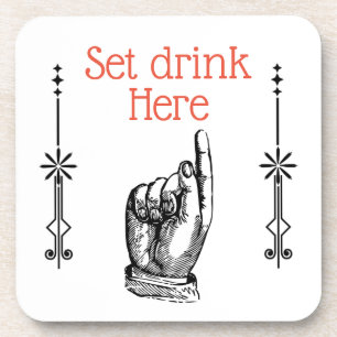 Victoriaanse vintage vingerwijzende hand coasters bier onderzetter