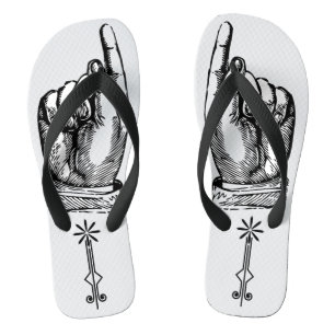 Victoriaanse vintage vingerwijzende hand teenslippers