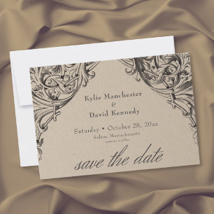 Victoriaanse vleermuis tot de dood zwart & bruin b save the date