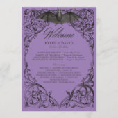 Victoriaanse vleermuis tot de dood zwarte en paars programmakaart (Voorkant)