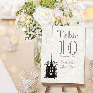 Victoriaanse Vogelkooi Huwelijk Tafel Nummer Kaart